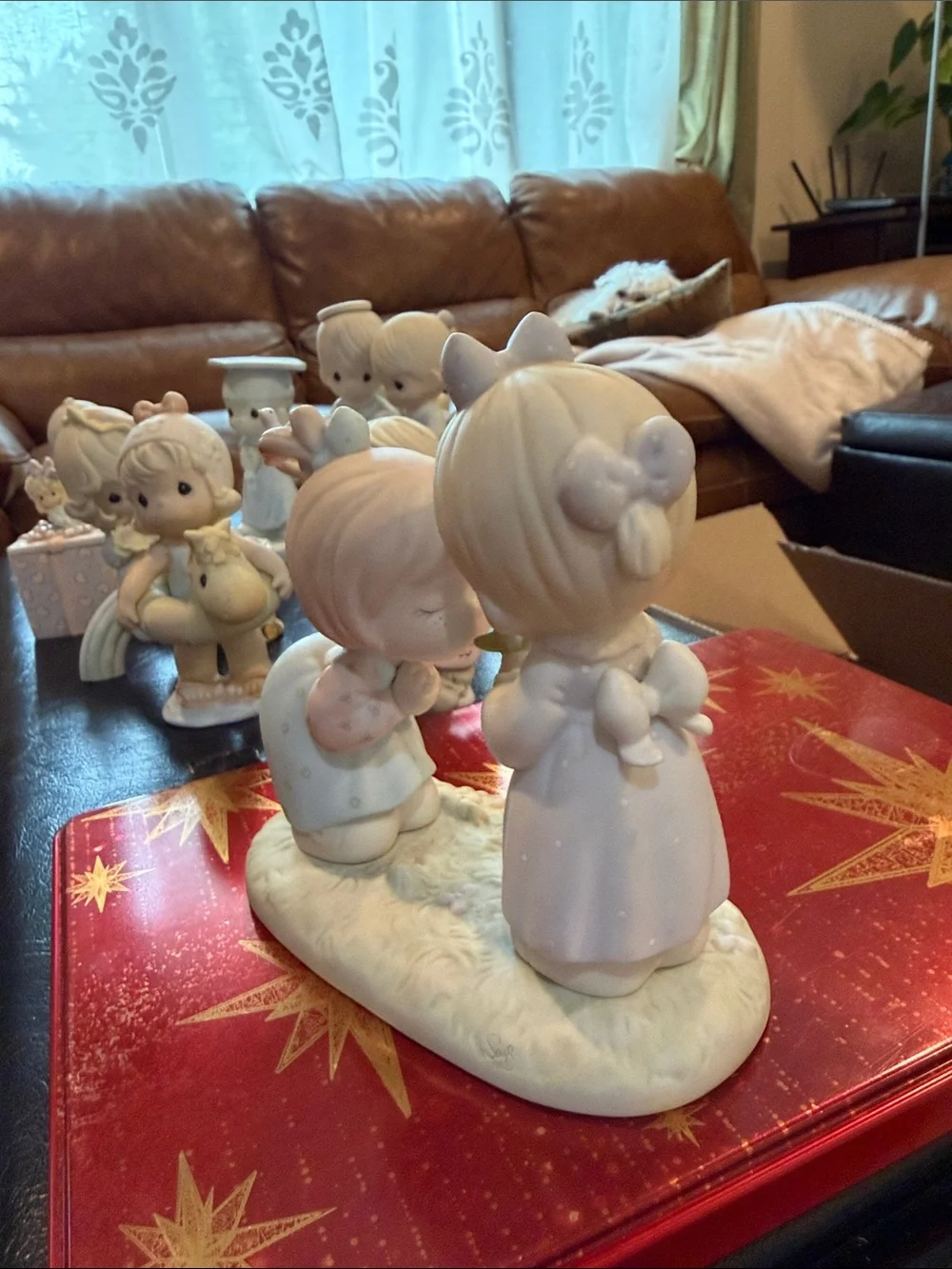 Precious Moments Pastel Porcelain Figurine - White and Soft Pink